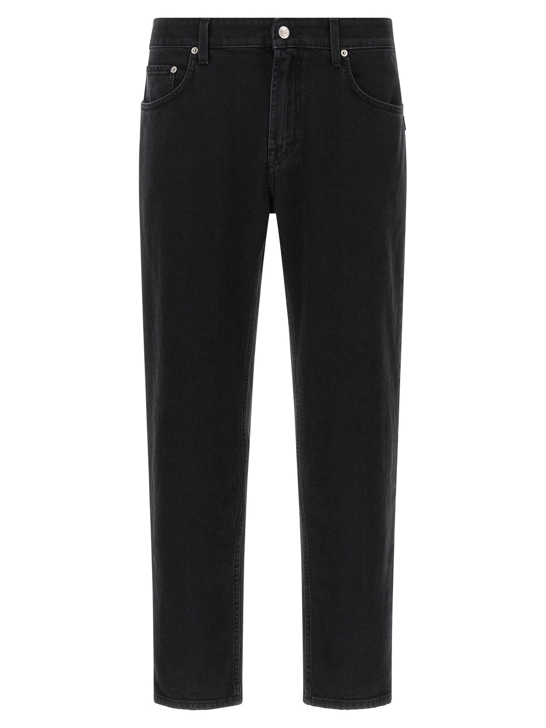Black Cotton Cropped Jeans