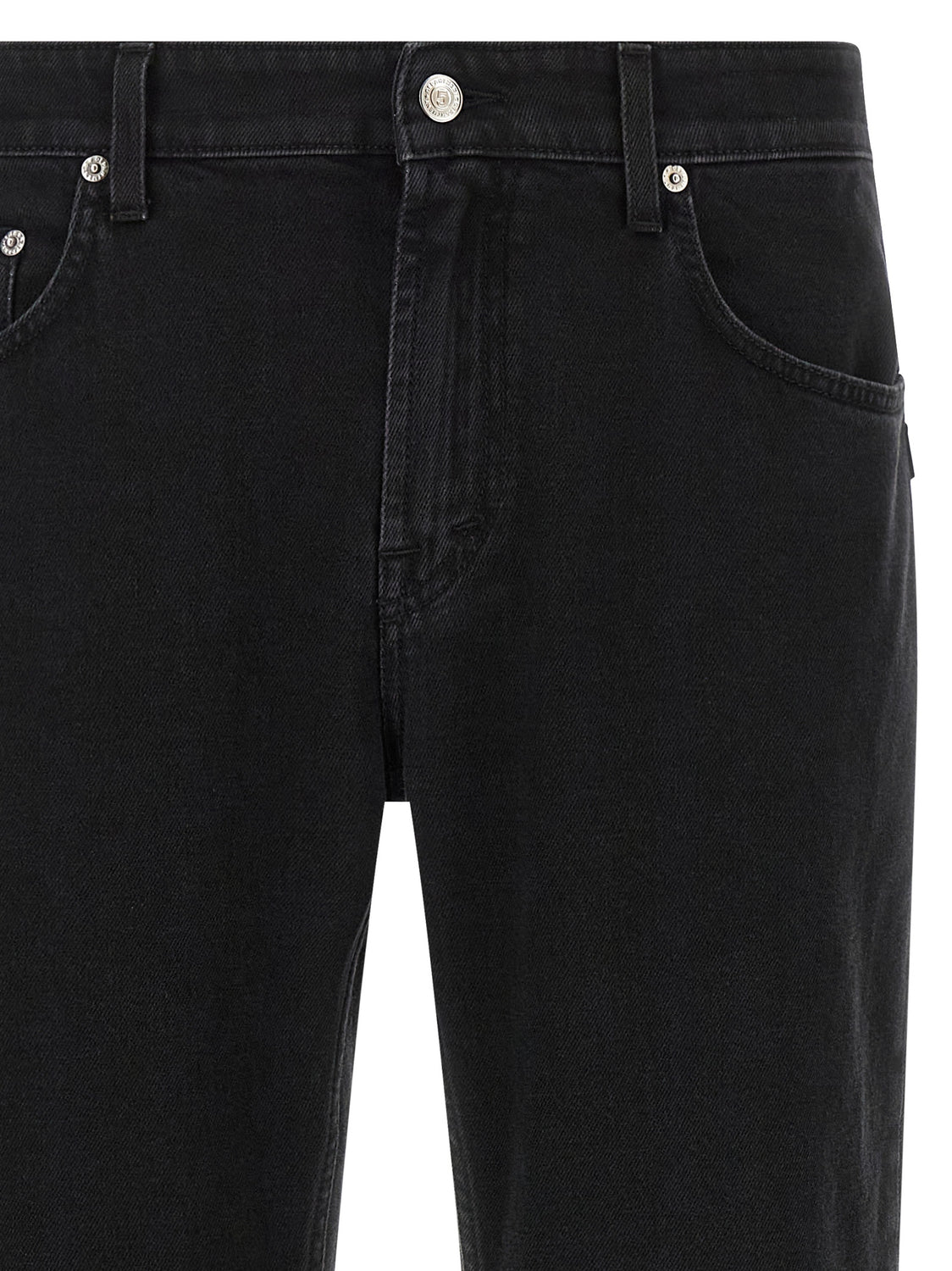 Black Cotton Cropped Jeans