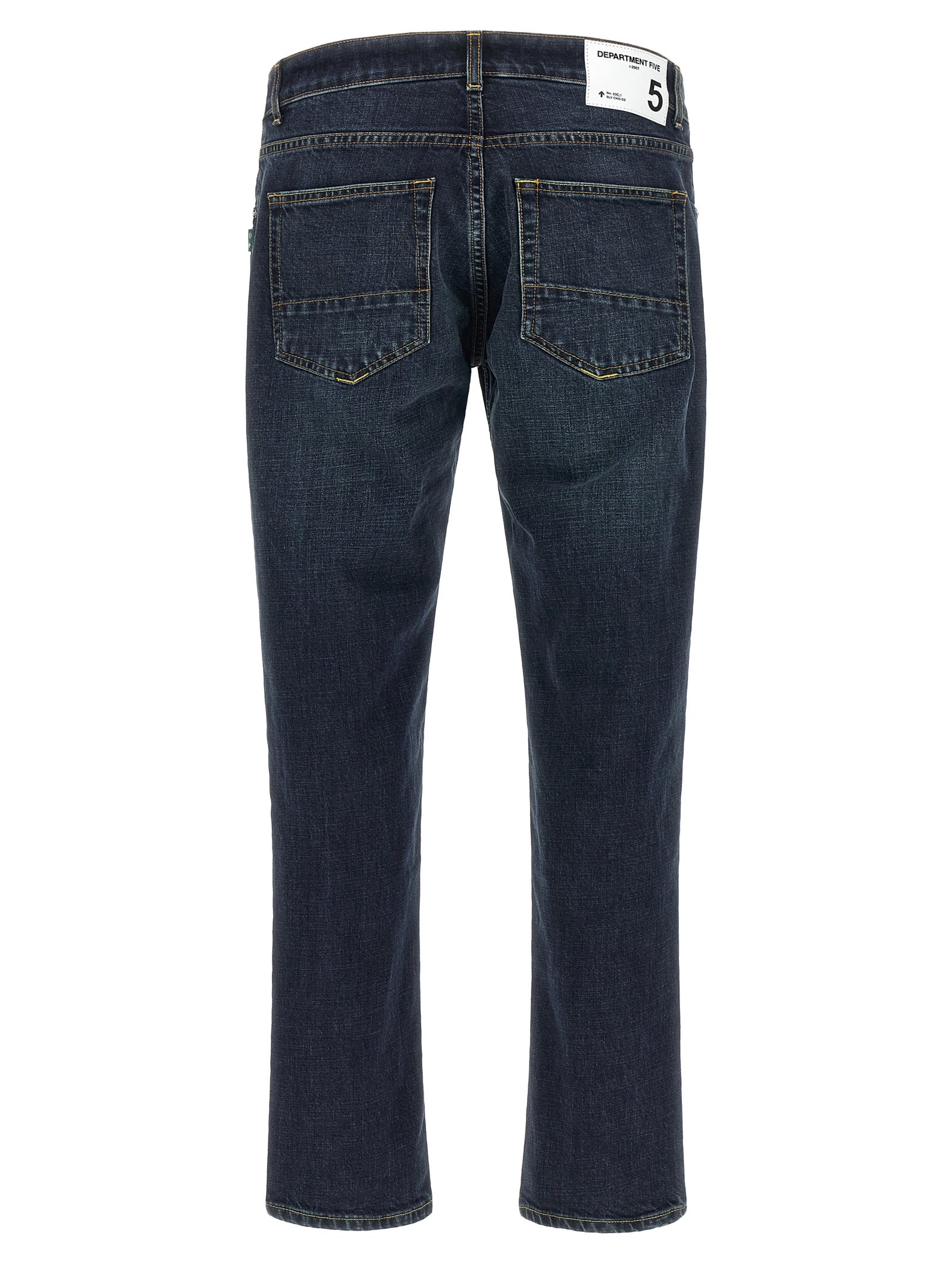 Blue Cotton Cropped Jeans