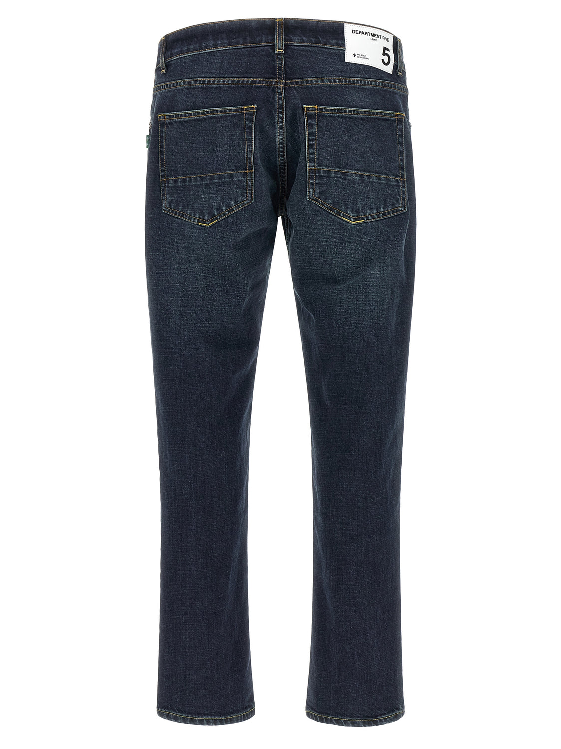 Blue Cotton Cropped Jeans