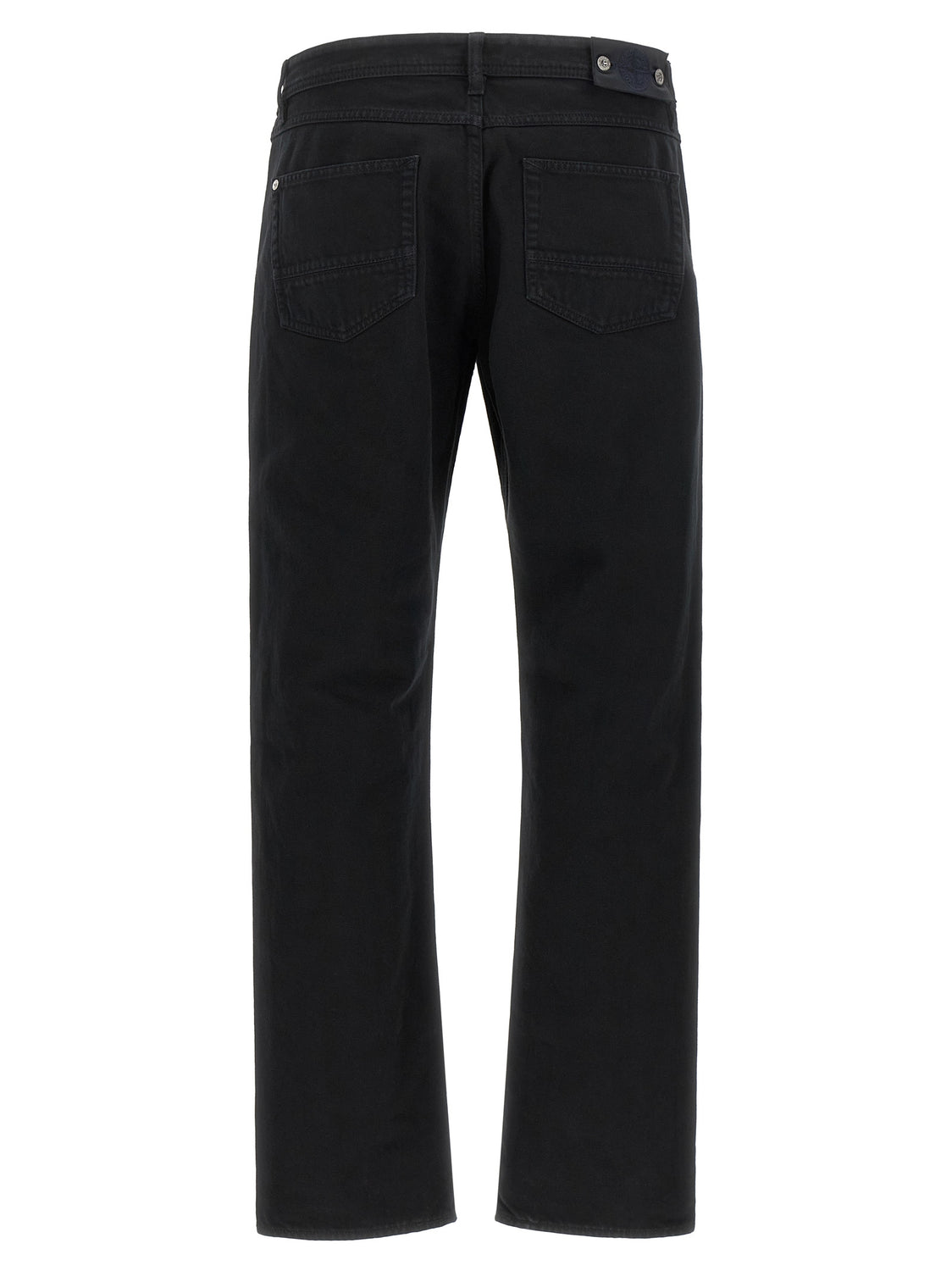 Black Cotton Straight-Leg Jeans