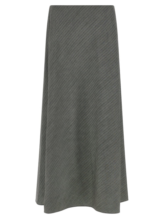 Gray Viscose Mini Skirt