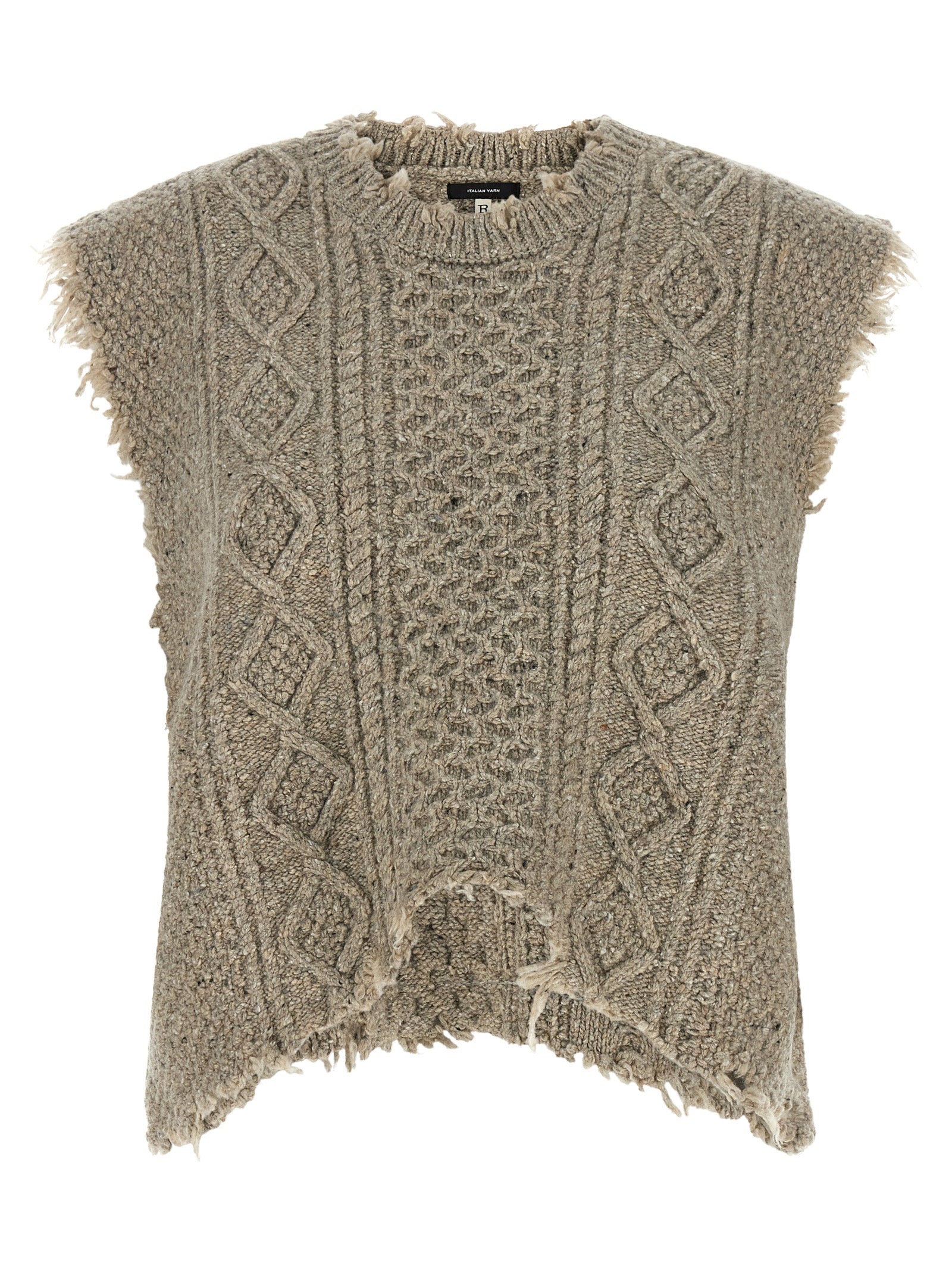 Gray Wool Sleeveless Jacket