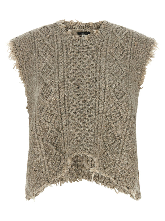 Gray Wool Sleeveless Jacket