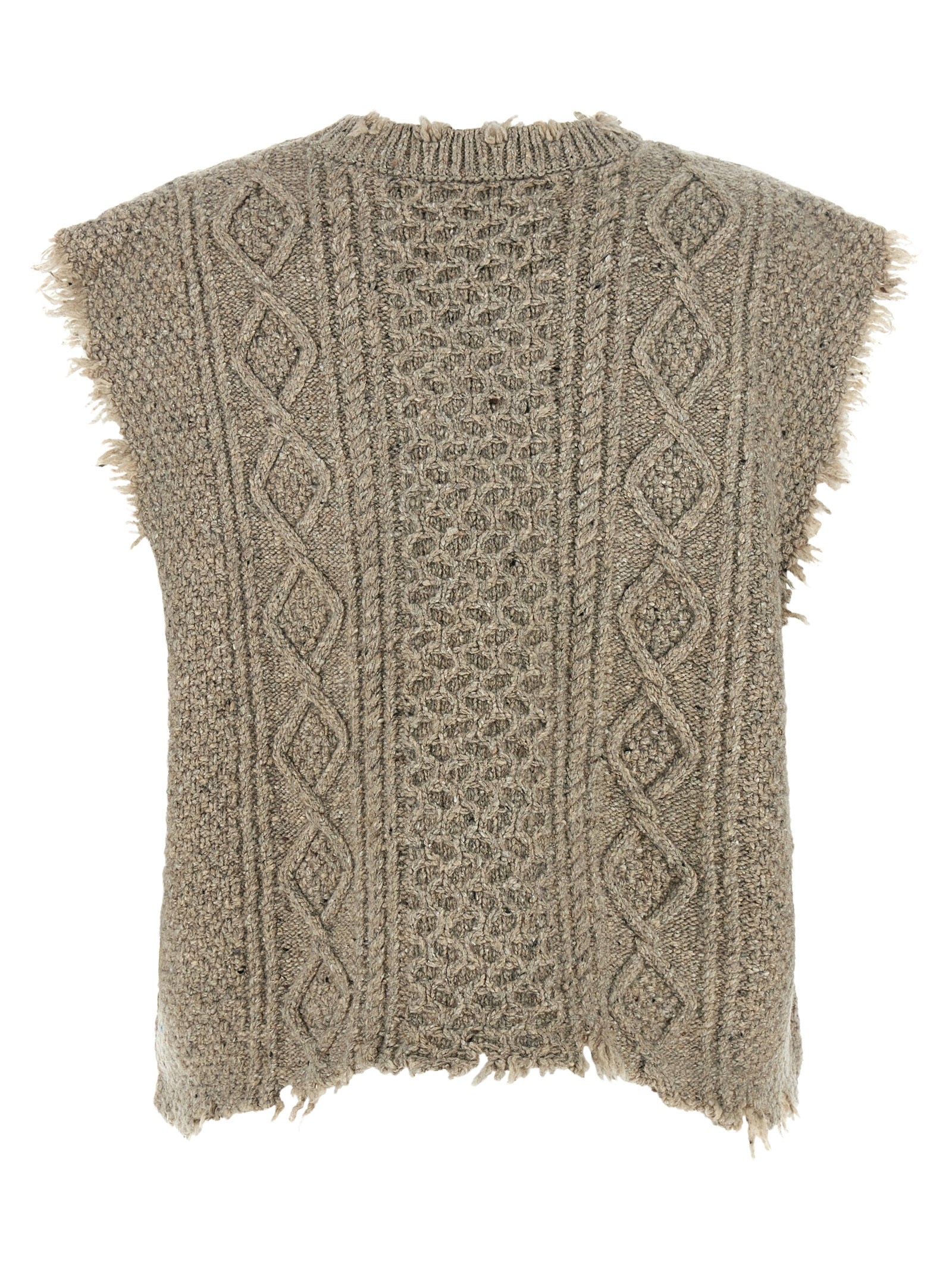 Gray Wool Sleeveless Jacket