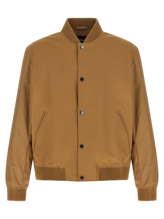 Beige Polyester Bomber