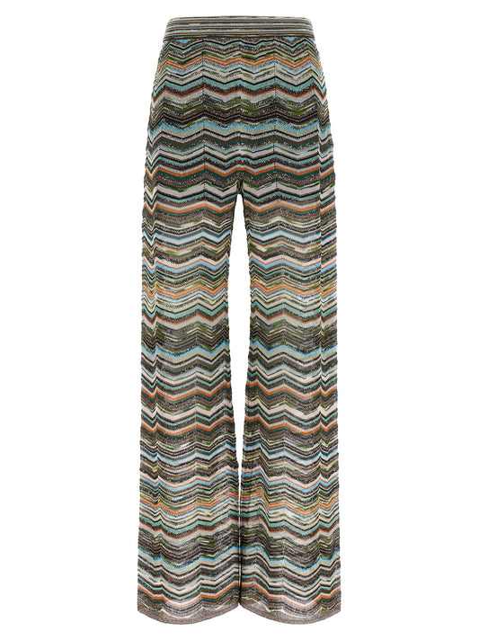 Multicolor Viscose Flared Pants