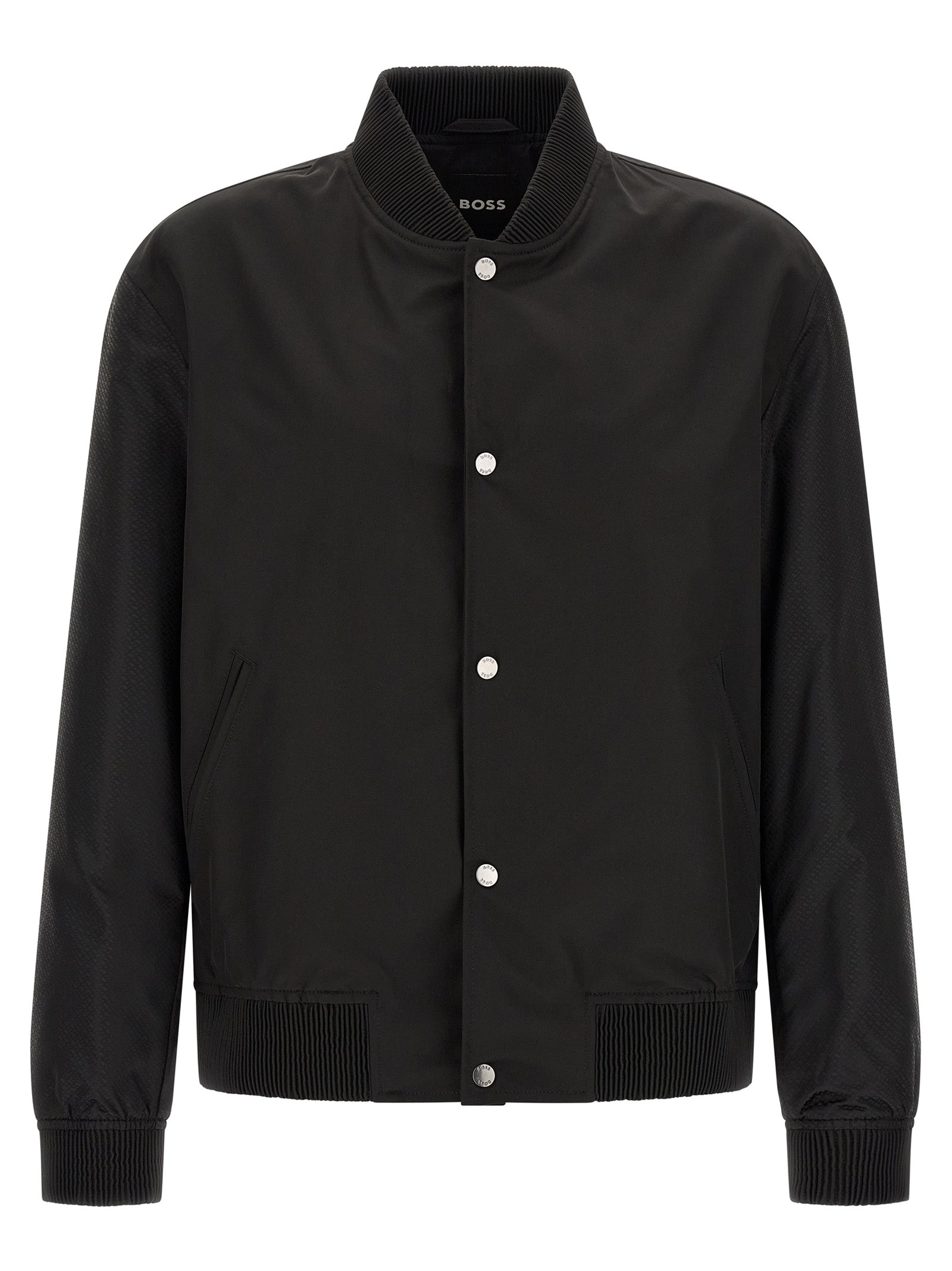 Black Polyester Bomber