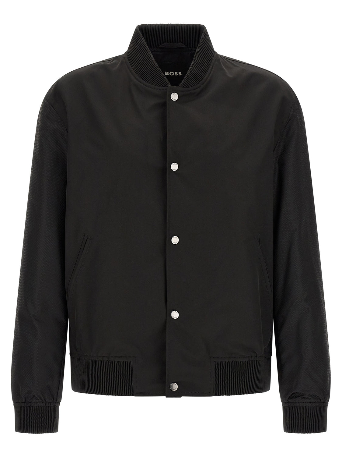Black Polyester Bomber