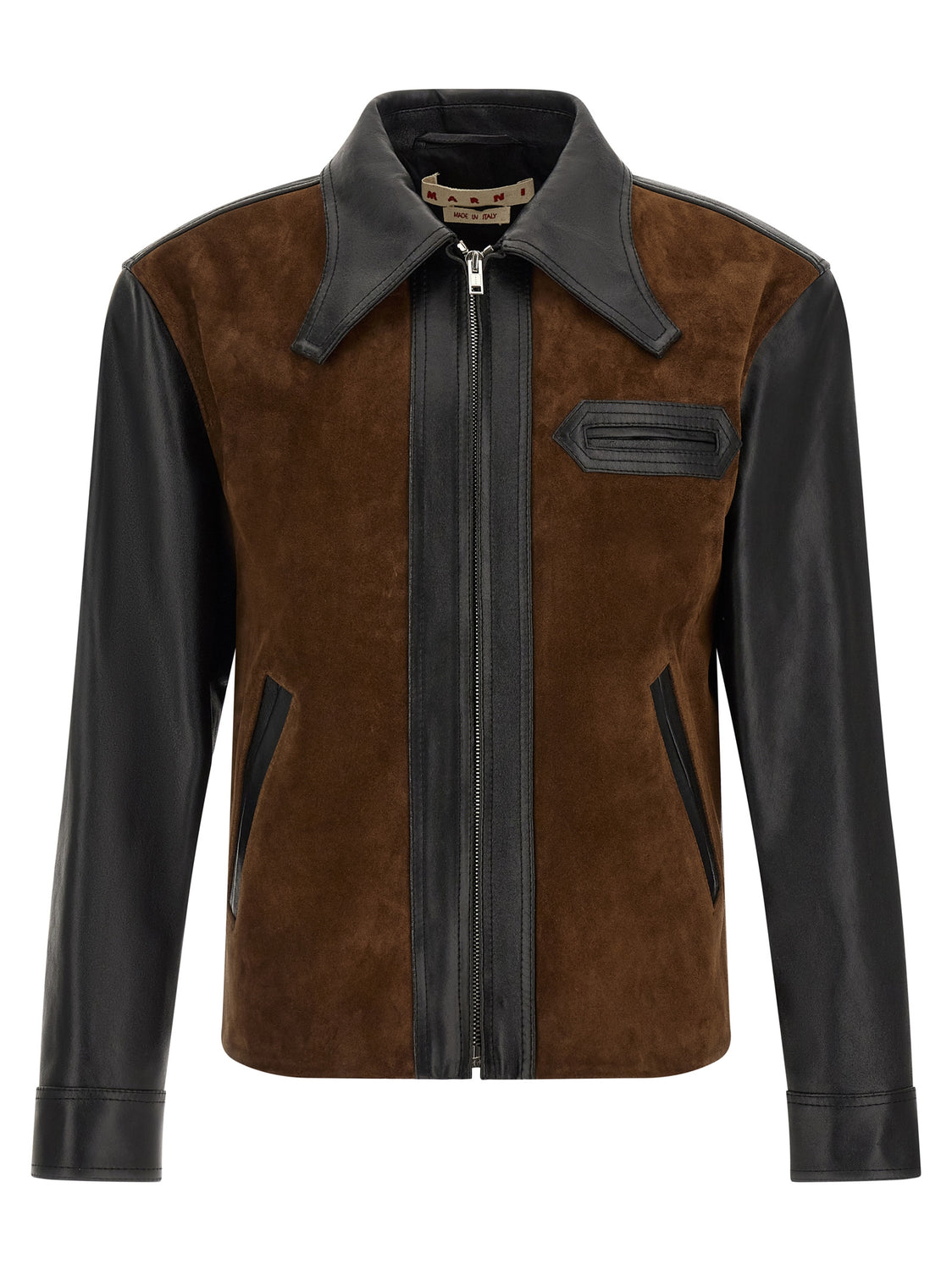 Multicolor Calfskin Leather Jacket