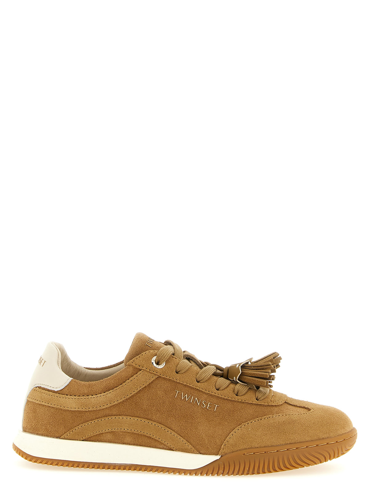 Beige Leather Low Top Sneakers