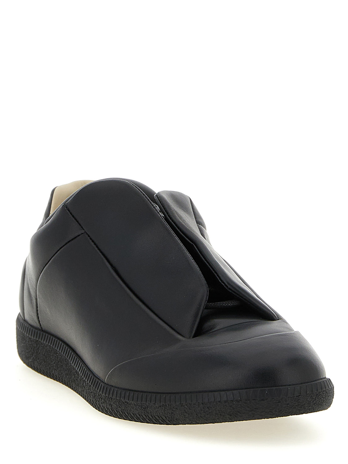 Black Calfskin Low Top Sneakers