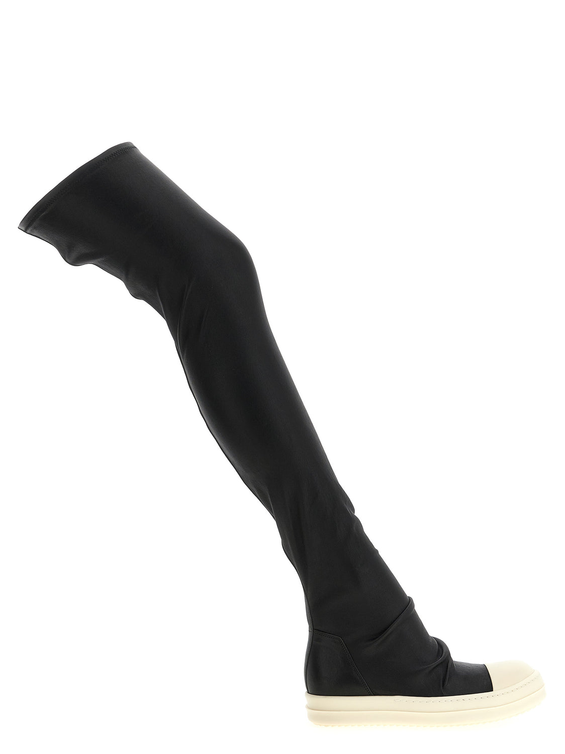 Black Lamb Leather Over The Knee