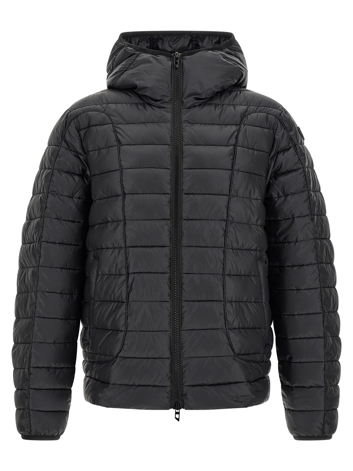 Black Polyester Full-Length Jacket