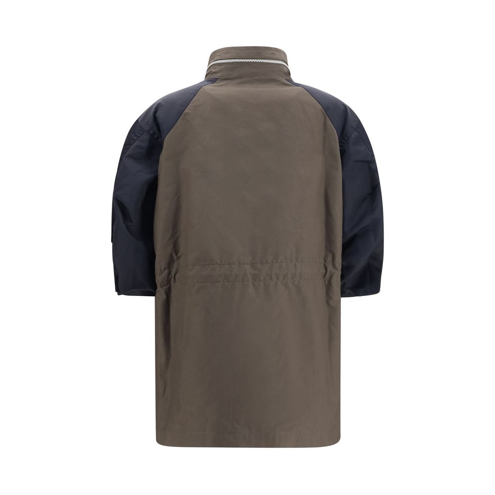 Bicolor Cotton Shell Jacket