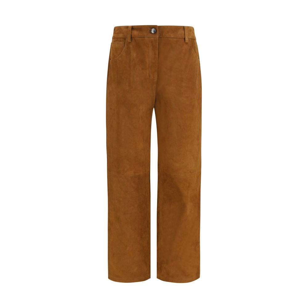 Brown Lambskin Pants