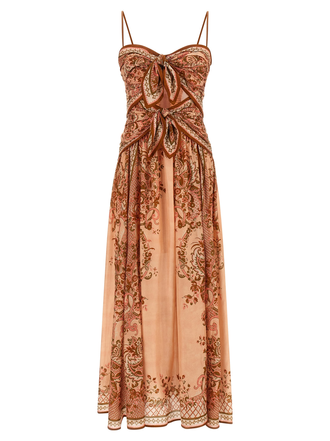 Multicolor Silk Midi Dress