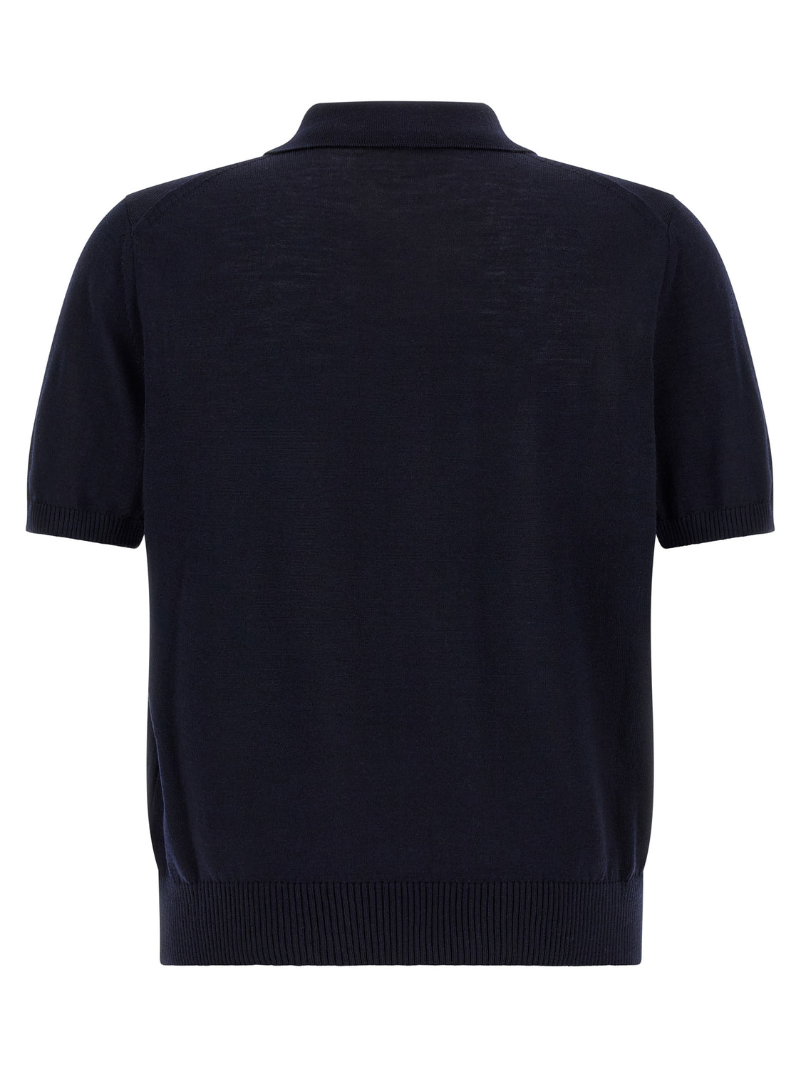 Blue Virgin Wool Polo Shirt