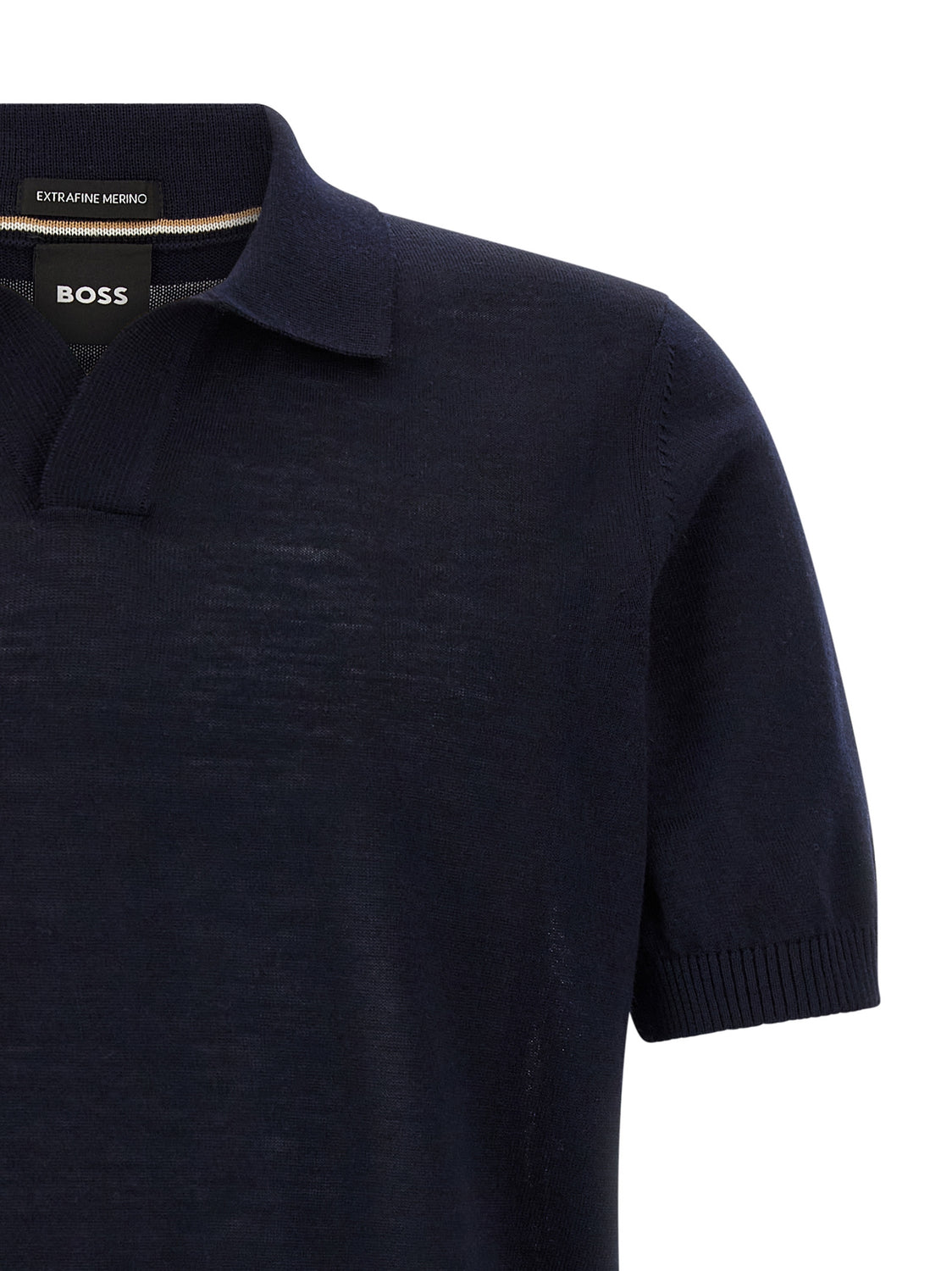 Blue Virgin Wool Polo Shirt