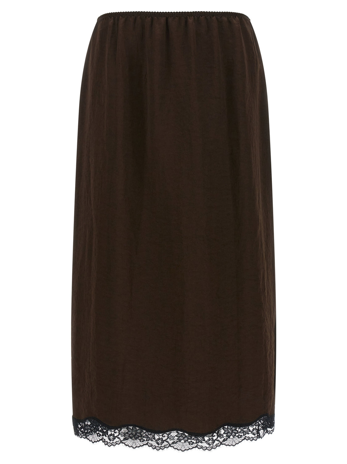 Brown Marabou Midi Skirt