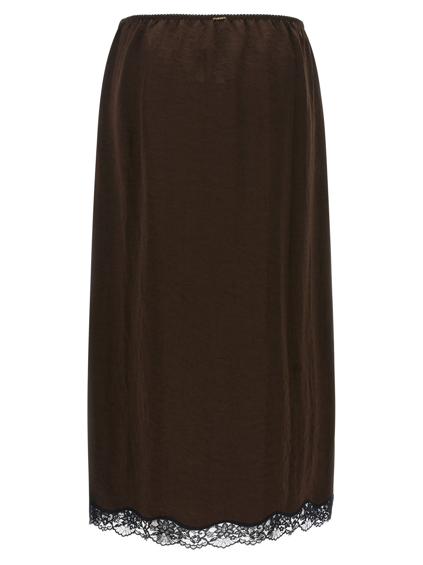 Brown Marabou Midi Skirt