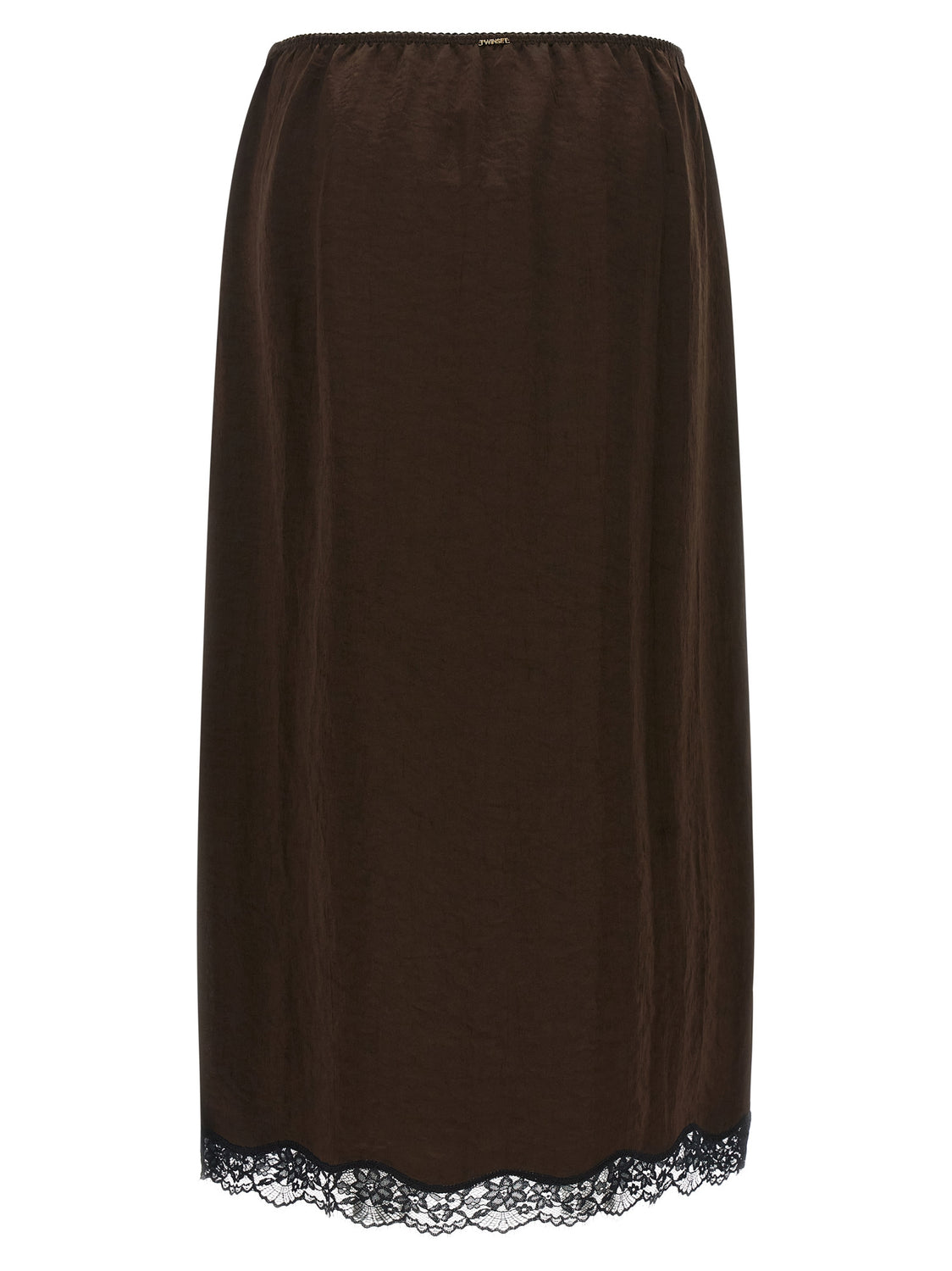 Brown Marabou Midi Skirt