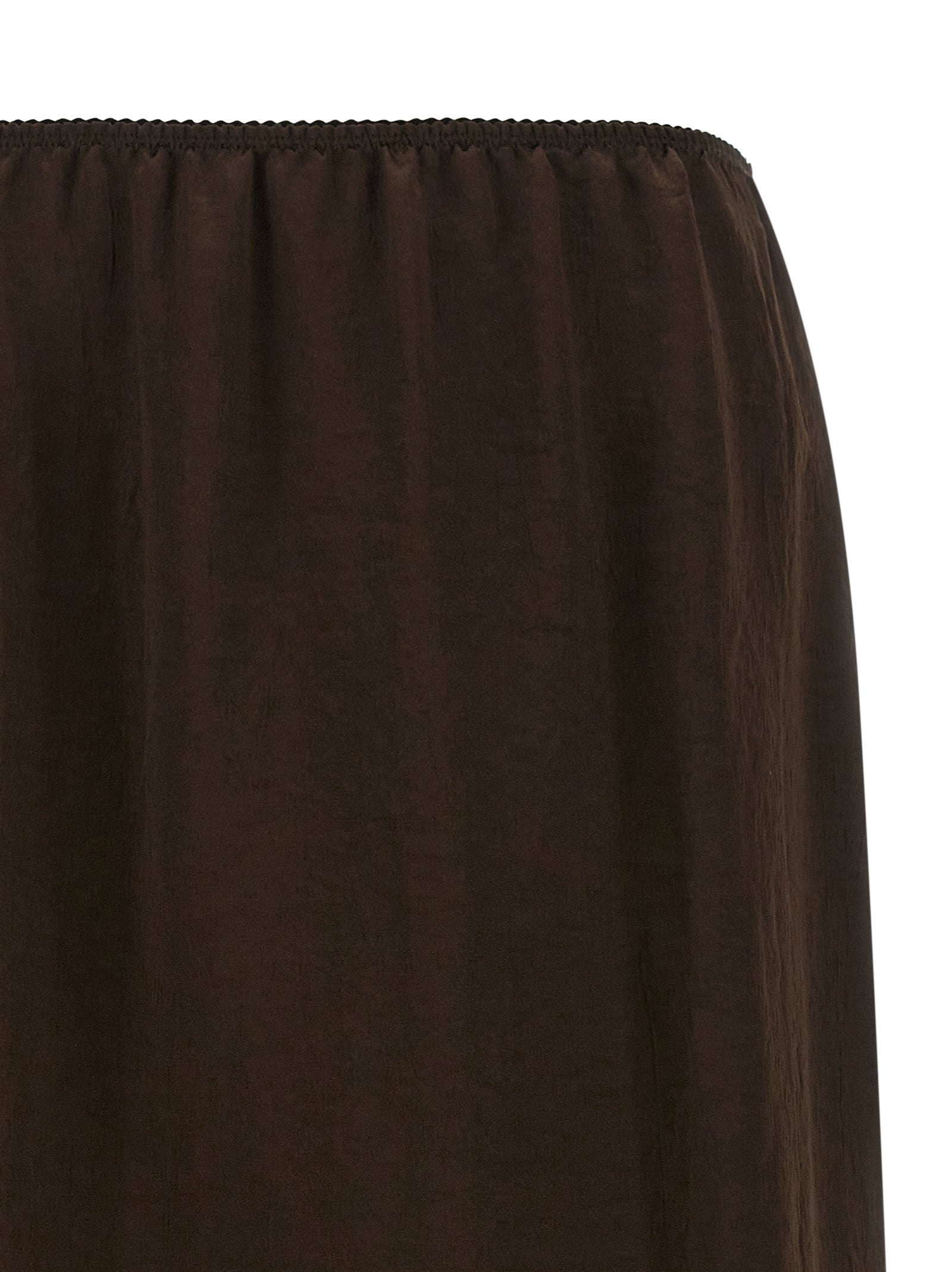 Brown Marabou Midi Skirt