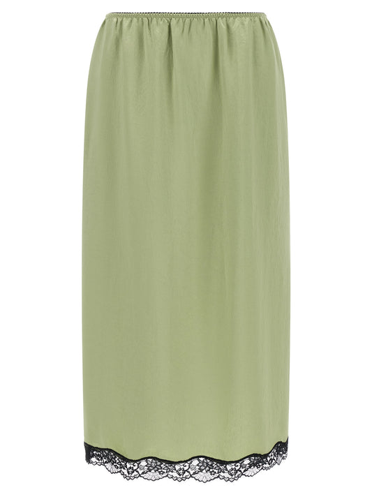 Bicolor Marabou Midi Skirt