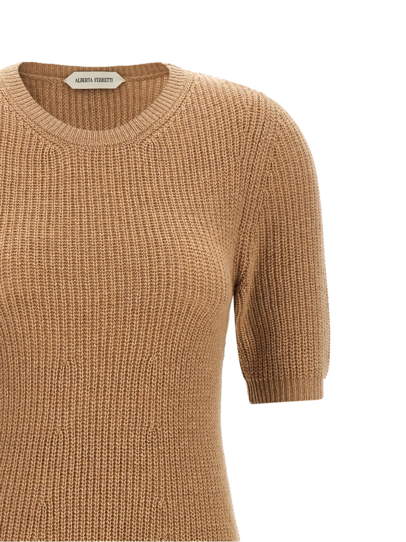 Brown Cashmere Midi Dress