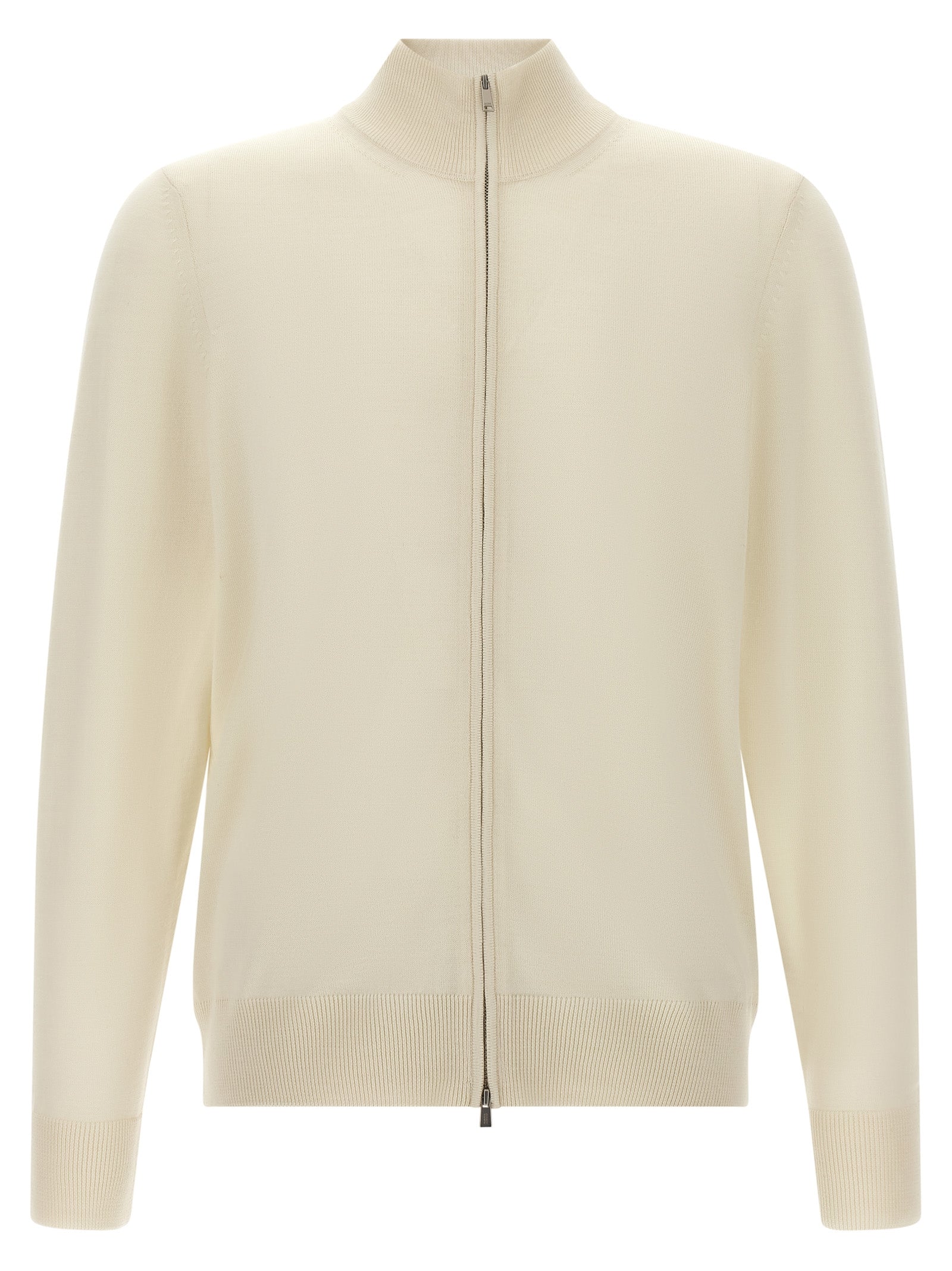 White Virgin Wool Cardigan