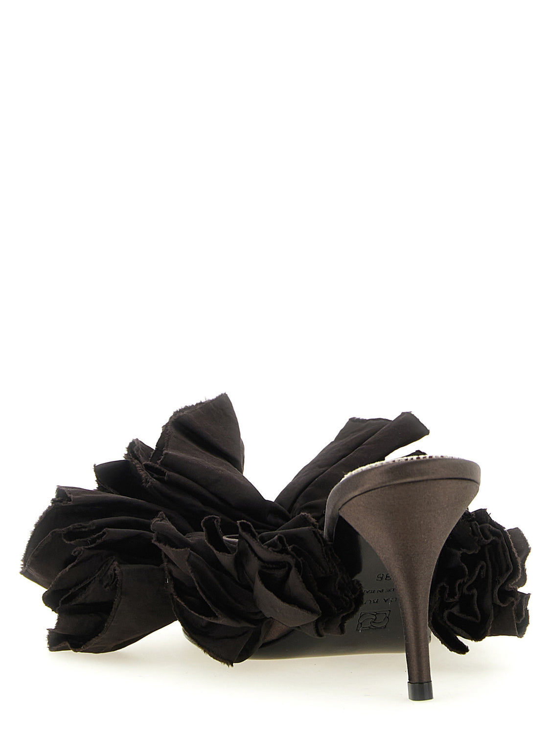 Brown Viscose Stiletto Heel Sandals