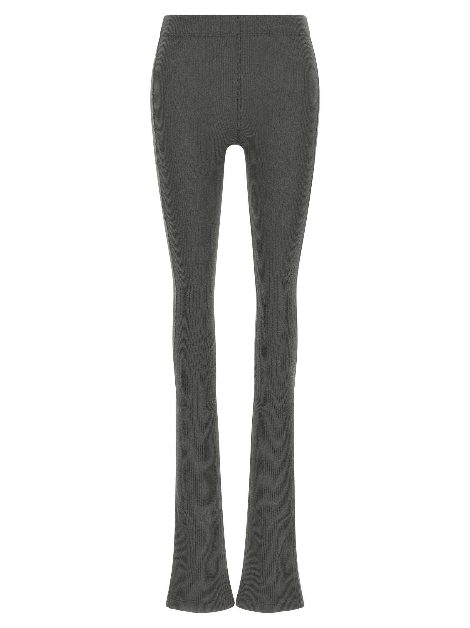 Gray Cotton Flared Pants