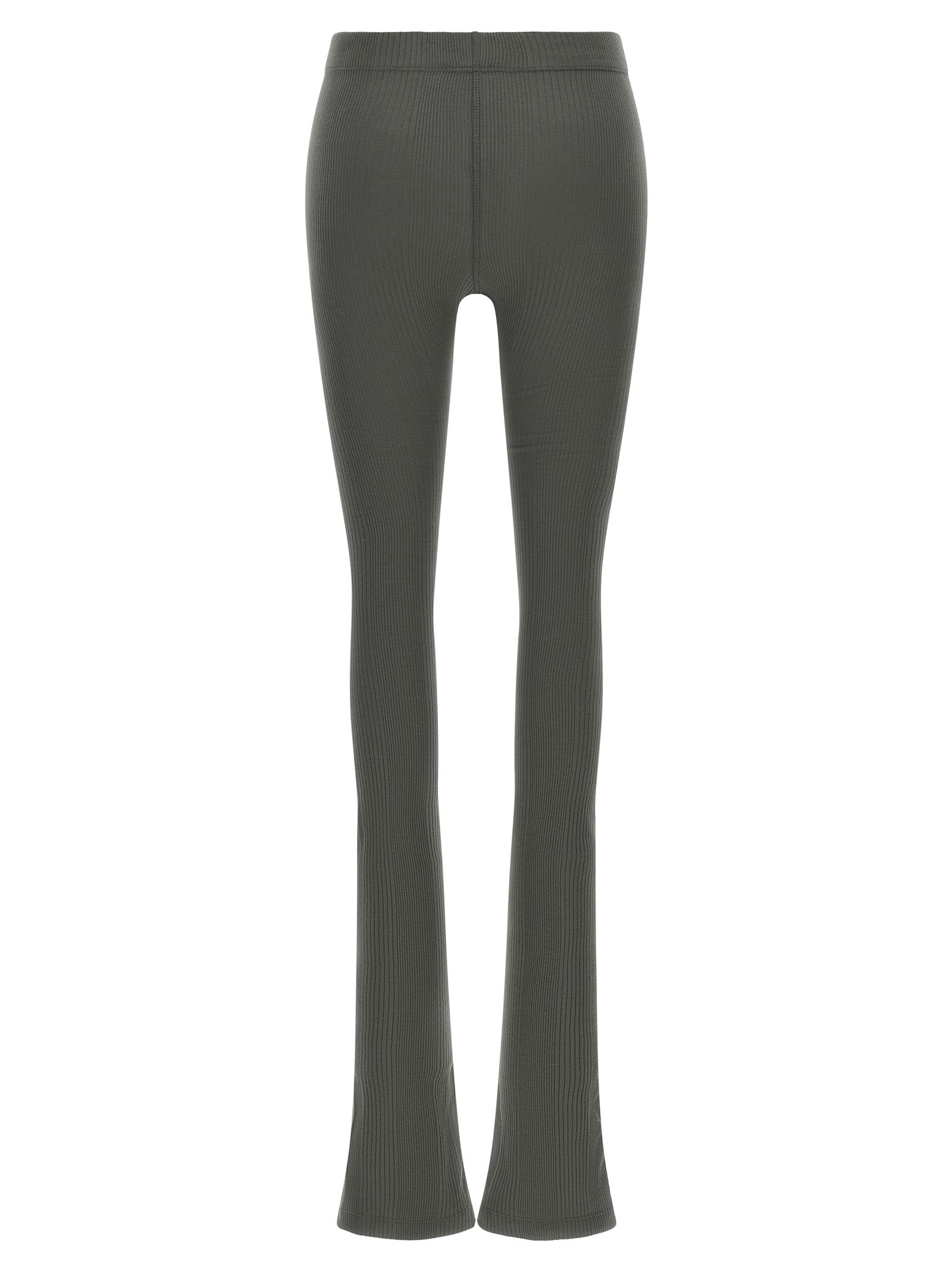 Gray Cotton Flared Pants