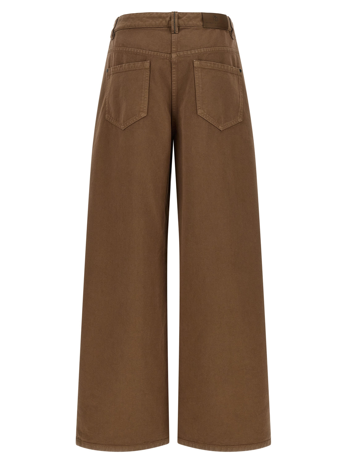 Brown Cotton Casual Pants