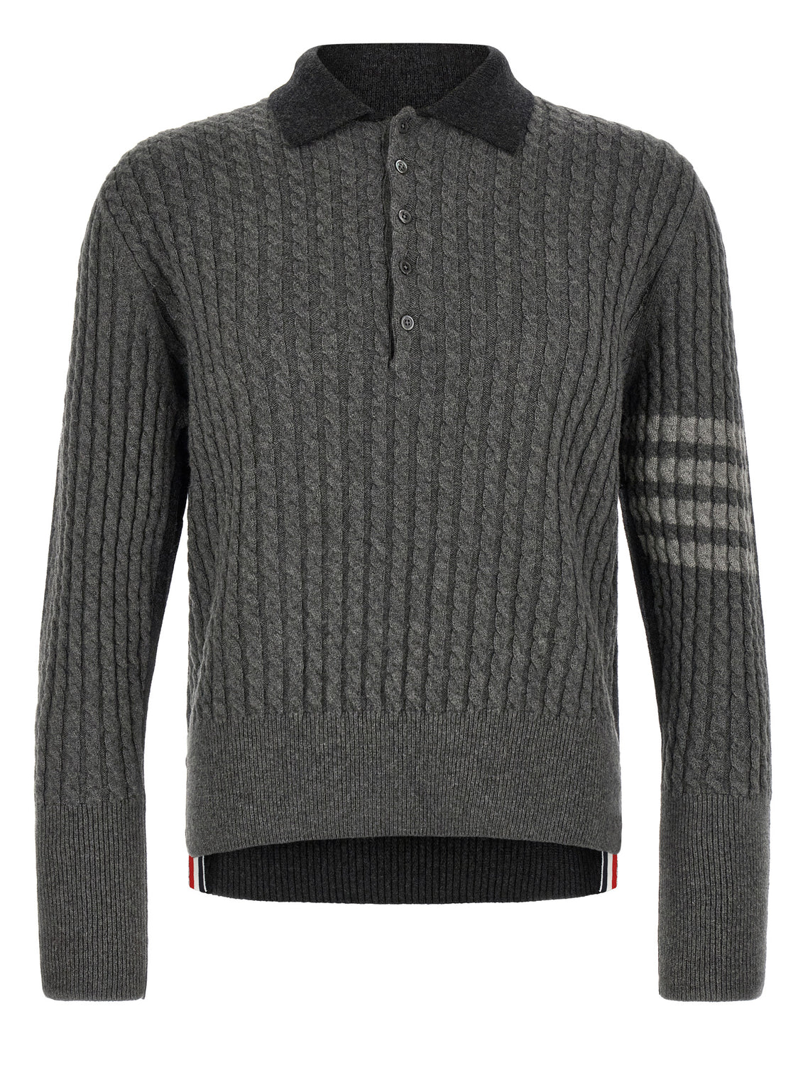 Gray Virgin Wool Polo Shirt