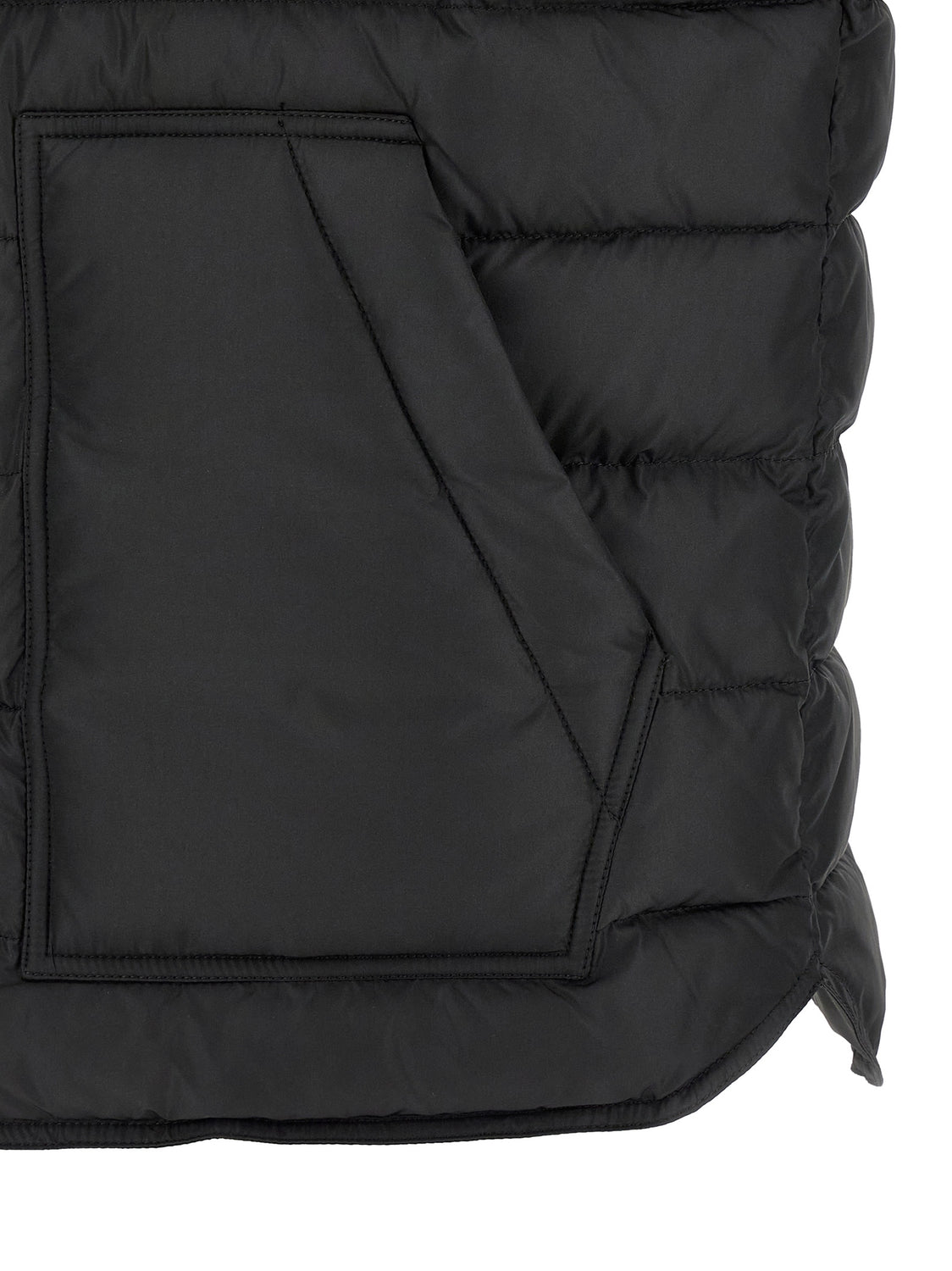 Black Polyester Sleeveless Jacket