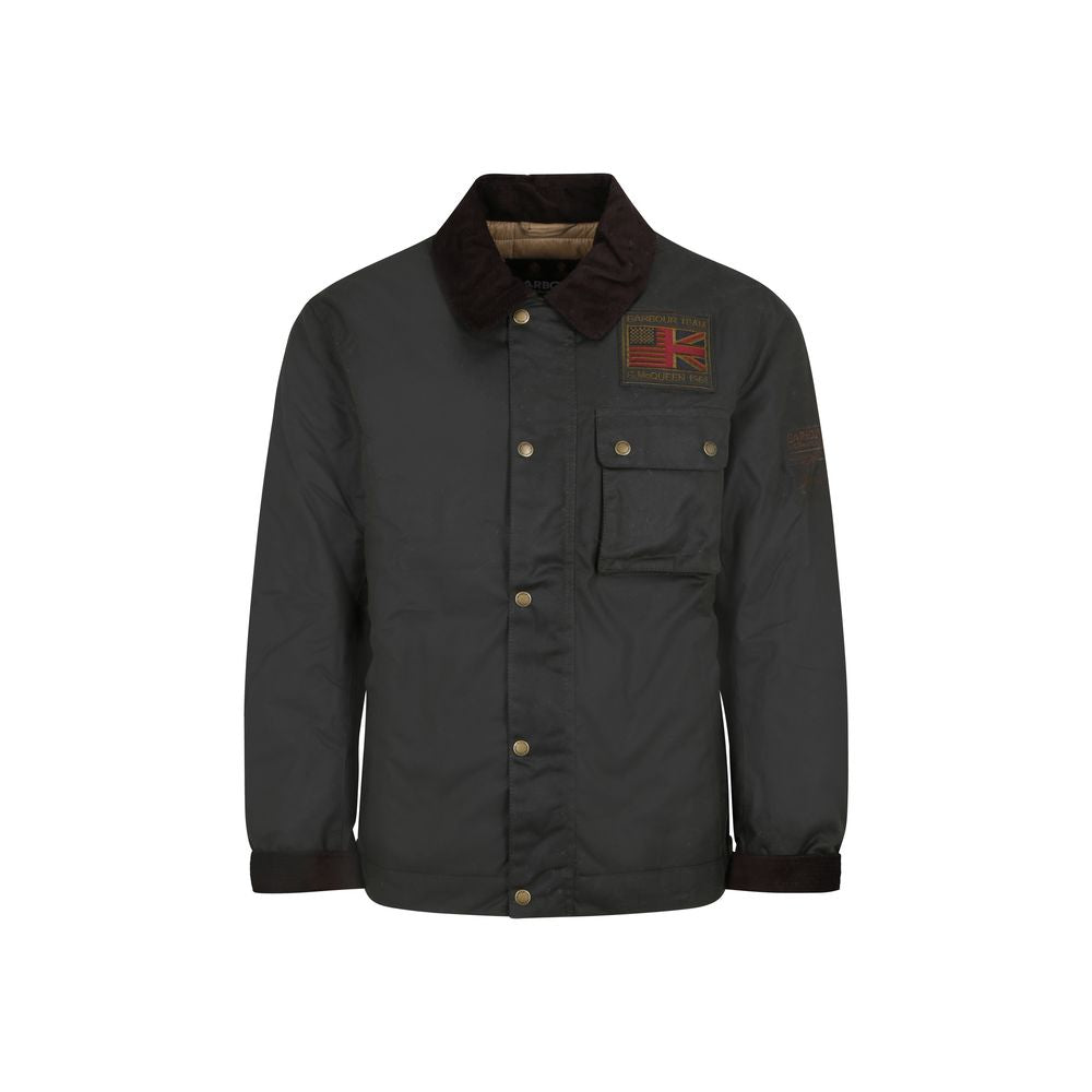 Bicolor Cotton Full-Length Jacket