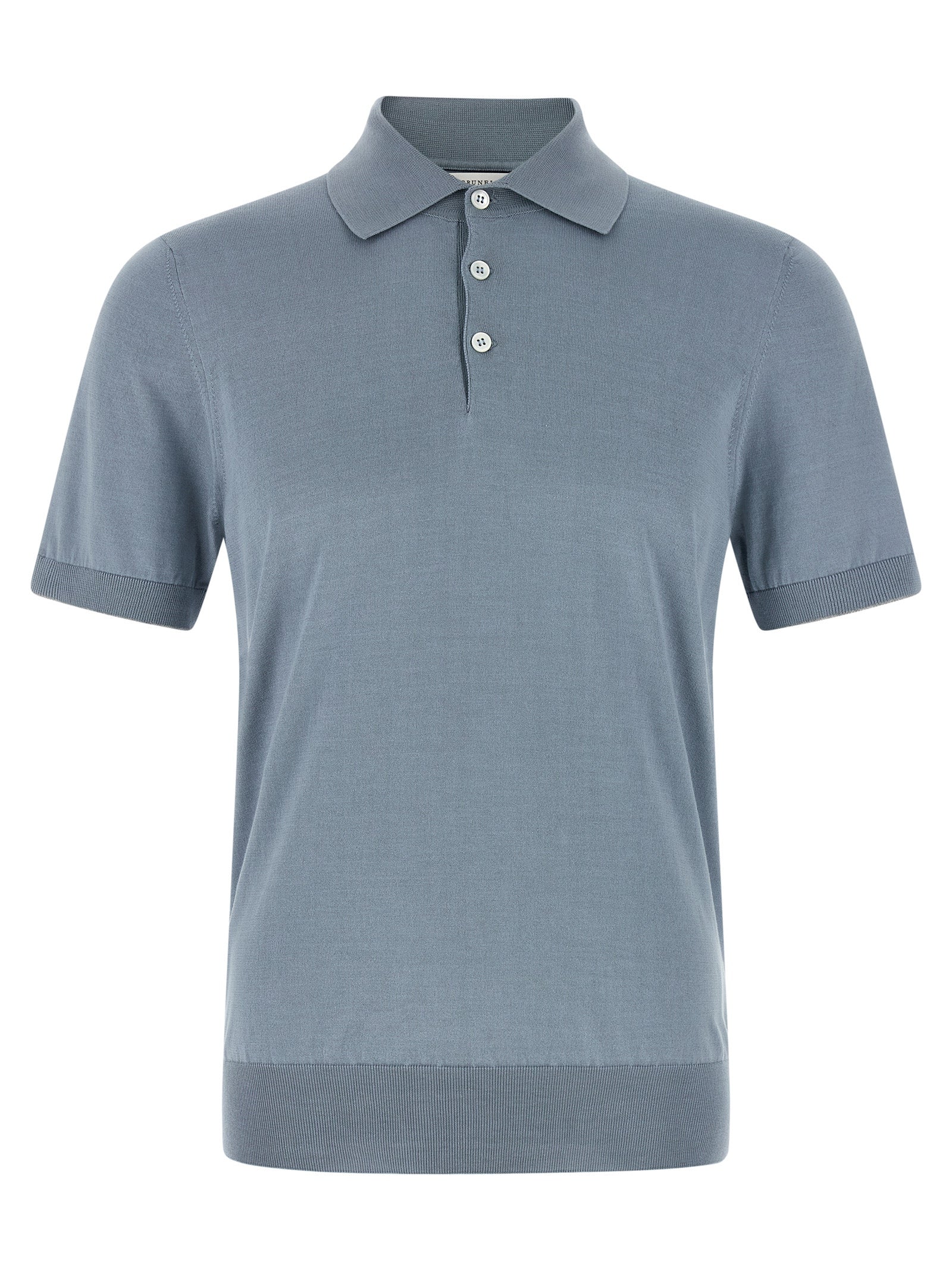 Blue Cotton Polo Shirt