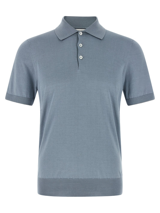 Blue Cotton Polo Shirt