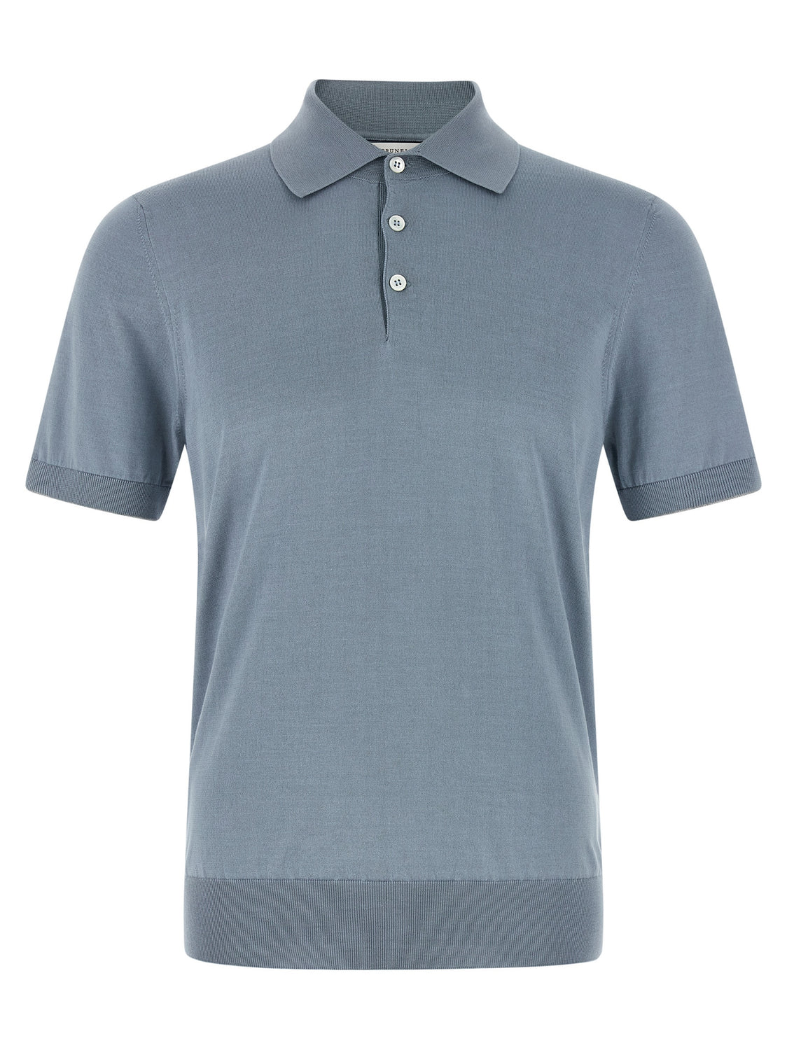 Blue Cotton Polo Shirt