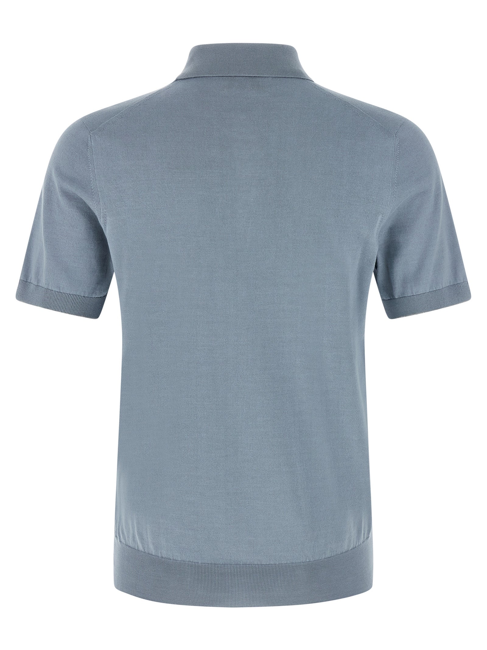 Blue Cotton Polo Shirt
