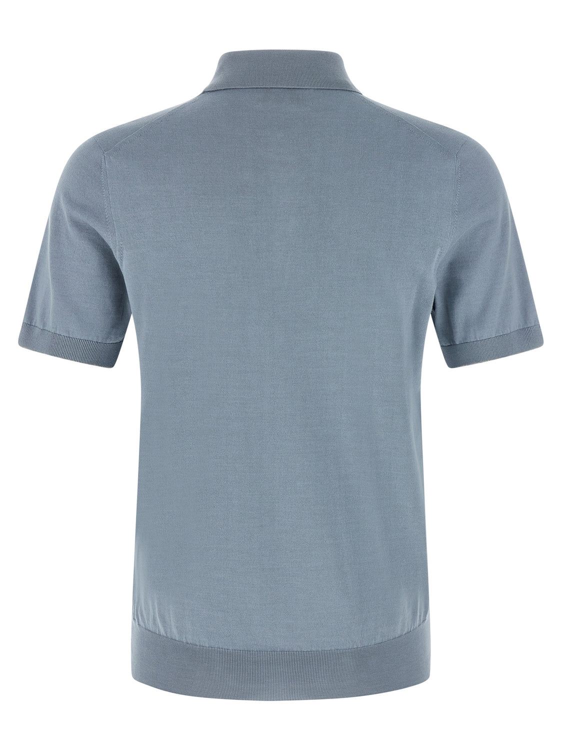 Blue Cotton Polo Shirt