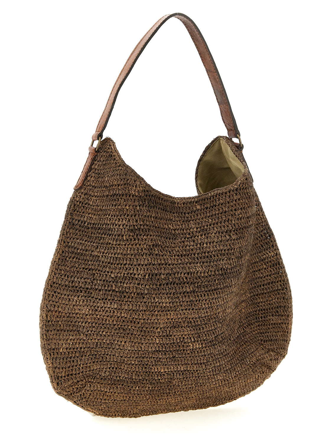 Brown Raffia Shoulder Bag
