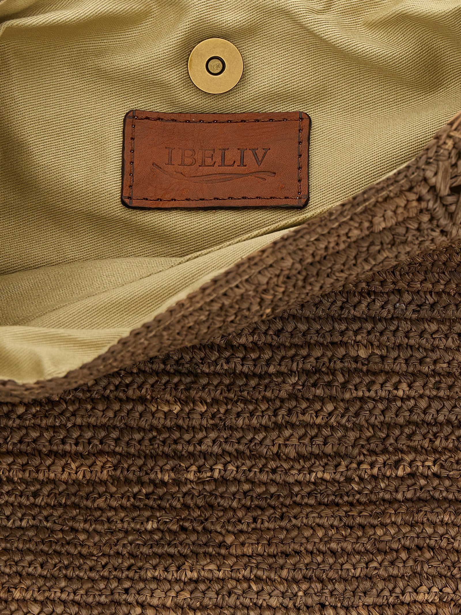 Brown Raffia Shoulder Bag