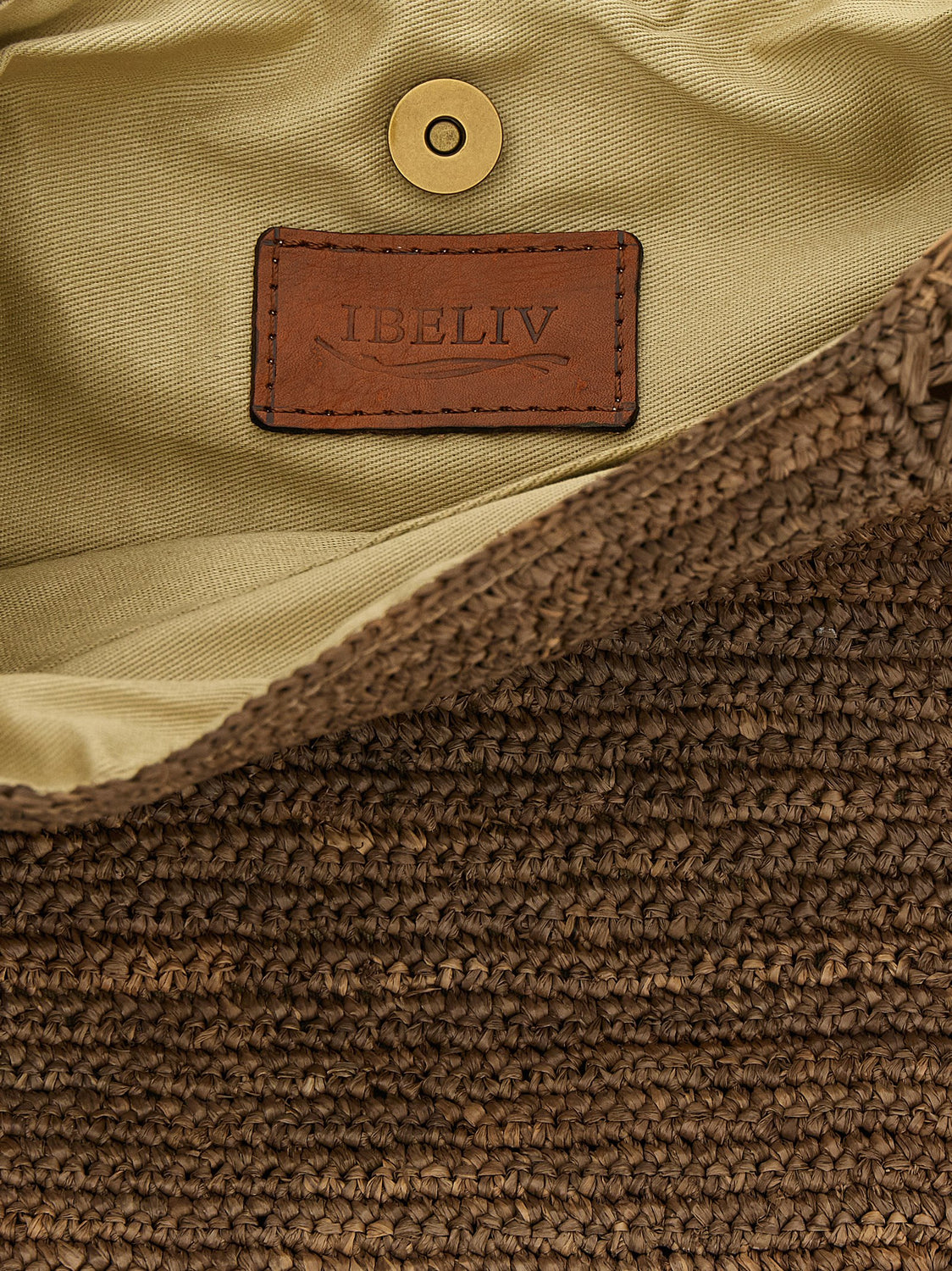 Brown Raffia Shoulder Bag