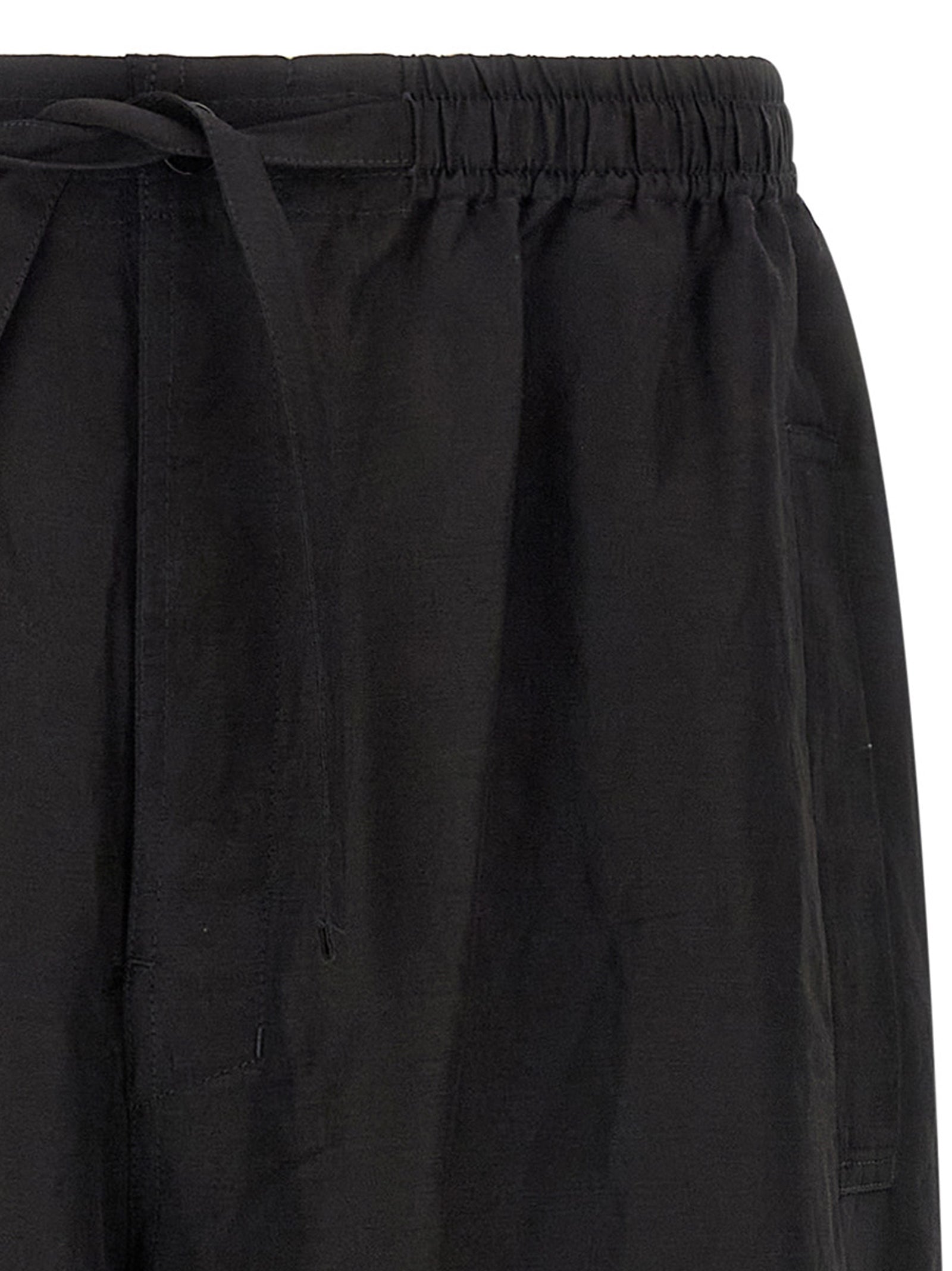 Black Linen Casual Pants