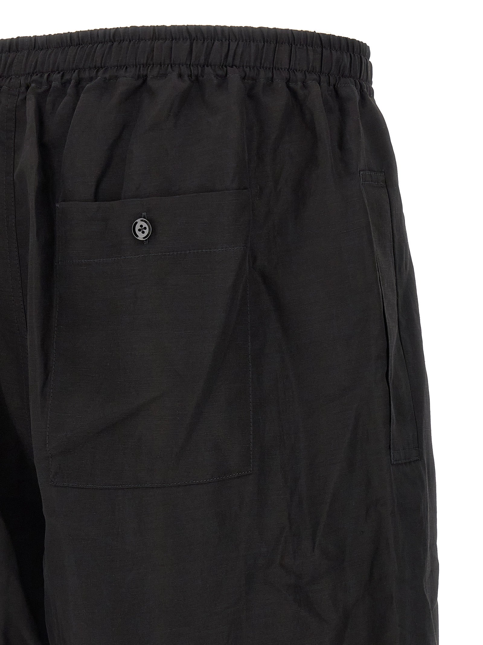 Black Linen Casual Pants