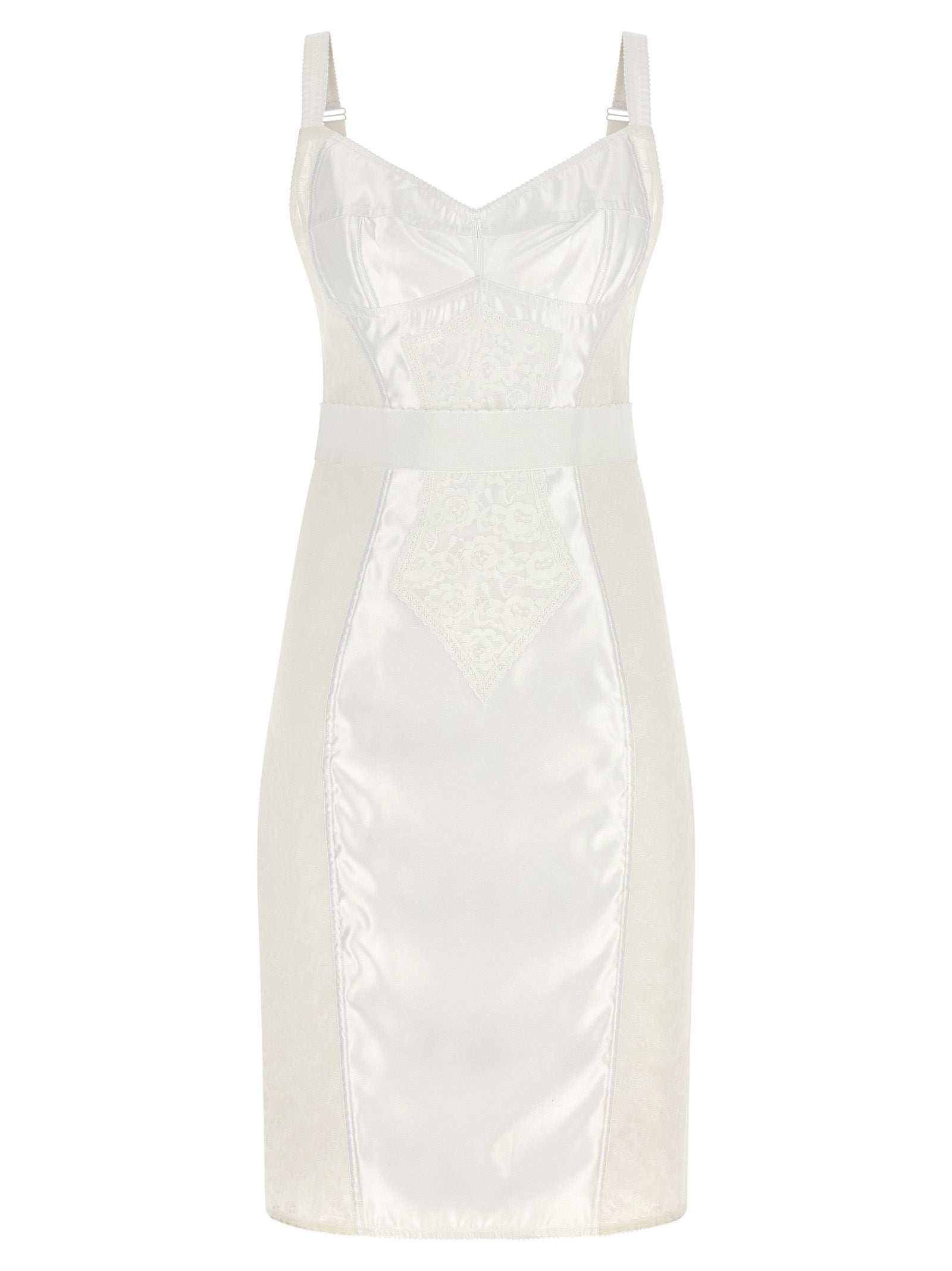 White Polyamide Midi Dress