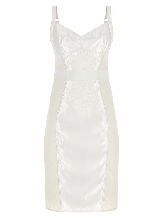 White Polyamide Midi Dress