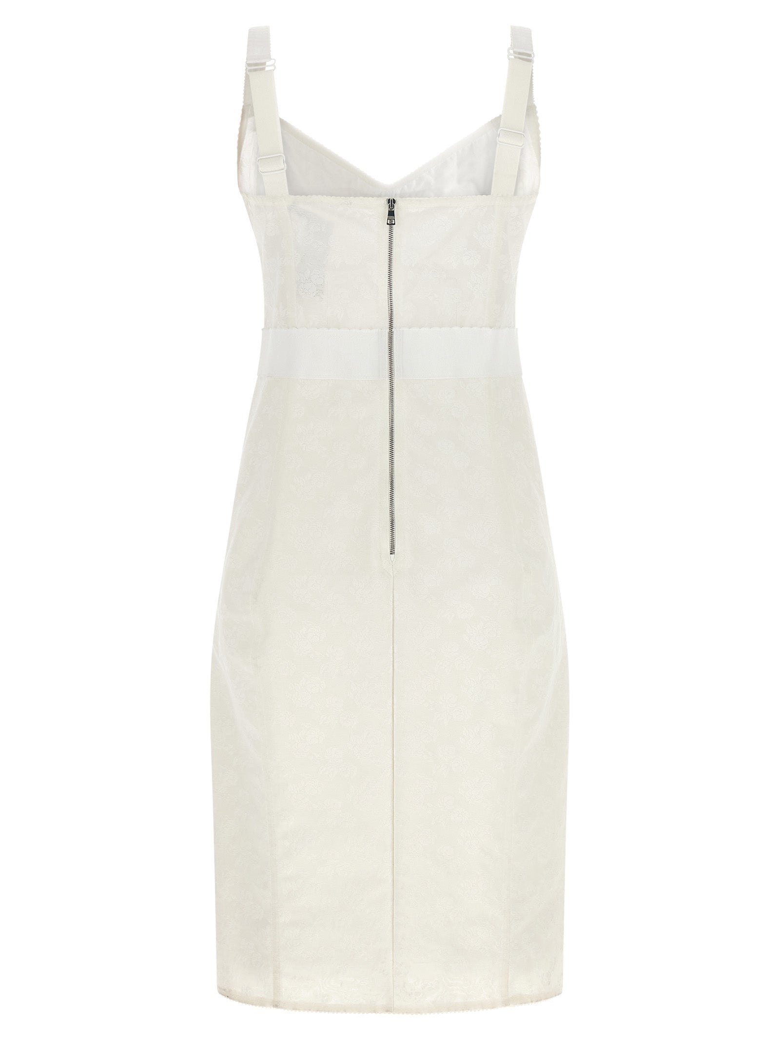 White Polyamide Midi Dress